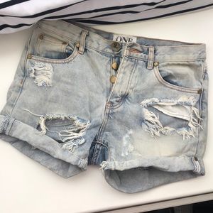 One by One Teaspoon Chargers Denim Shorts 25